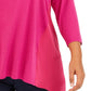 JM Collection  Women's Plus Size Studded Mixed-Media Top Pink Size 2X
