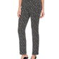 JM Collection Women's Printed Straight-Leg Pants Black Size Small