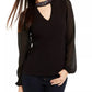 INC International Concepts Women's Embellished Choker Sweater Black Size X-Small