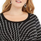 Alfani Women's Plus Size Printed Tie-Waist Top Semicircle vrt Size 3 Extra Large