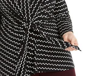 Alfani Women's Plus Size Printed Tie-Waist Top Semicircle vrt Size 3 Extra Large