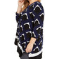 Alfani Women's Plus Size Printed High-Low Top Blue Size OX