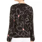 Alfani Women's Printed Surplice-Neck Blouse Black Size Medium