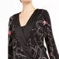 Alfani Women's Printed Surplice-Neck Blouse Black Size Medium
