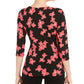 Alfani Women's Petite Floral-Print Side-Tie Top  Black Size Large