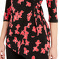 Alfani Women's Petite Floral-Print Side-Tie Top  Black Size Large