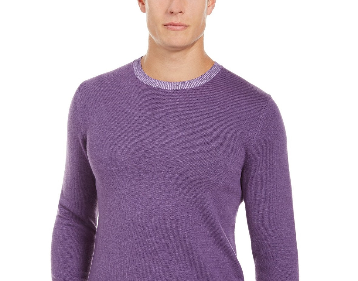 Tasso Elba Men's Crew Neck Sweater Purple Size Small