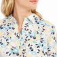 Charter Club Women's Cotton Floral-Print Shirt White Size Large