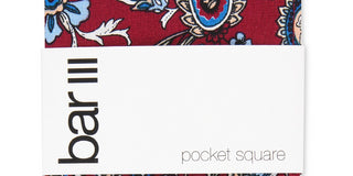 Bar III Men's Lucas Paisley Pocket Square Red Size Regular