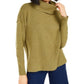 Bar III Women's Turtleneck High-Low Sweater  Med Green Size Small
