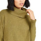 Bar III Women's Turtleneck High-Low Sweater  Med Green Size Small