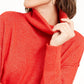 Bar III Women's Becca Tilley X Turtleneck High-Low Sweater Orange Size X-Small