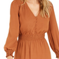 Bar III Women's Becca Women's Tilley Smocked-Waist Dress Orange Size Medium