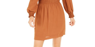 Bar III Women's Becca Women's Tilley Smocked-Waist Dress Orange Size Medium
