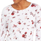 Charter Club Women's Pima Cotton Ditsy-Print Top White Size Large