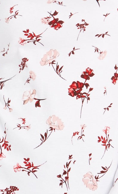 Charter Club Women's Pima Cotton Ditsy-Print Top White Size Large