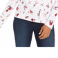 Charter Club Women's Pima Cotton Ditsy-Print Top White Size Small