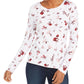 Charter Club Women's Pima Cotton Ditsy Print Top White Size X-Large