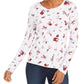 Charter Club Women's Pima Cotton Ditsy-Print Top white Size 2 Extra Large