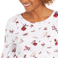 Charter Club Women's Pima Cotton Ditsy-Print Top white Size 2 Extra Large