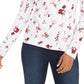 Charter Club Women's Pima Cotton Ditsy-Print Top white Size 2 Extra Large