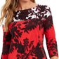 Charter Club Women's Pima Cotton Printed Colorblocked Top  Red Size 2 Extra Large