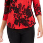 Charter Club Women's Pima Cotton Printed Colorblocked Top  Red Size 2 Extra Large