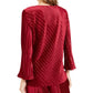 Alfani Women's V-Neck Ribbed Velvet Top Wine Size Extra Small