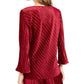 Alfani Women's V-Neck Ribbed Velvet Top Red Size XX-Large