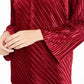 Alfani Women's V-Neck Ribbed Velvet Top Red Size XX-Large