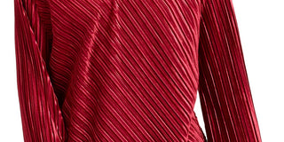 Alfani Women'sV-Neck Ribbed Velvet Top Wine Size Medium