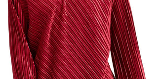 Alfani Women'sV-Neck Ribbed Velvet Top Wine Size Medium