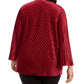 Alfani Women's Plus Size Ribbed V-Neck Top Red Size XXX-Large