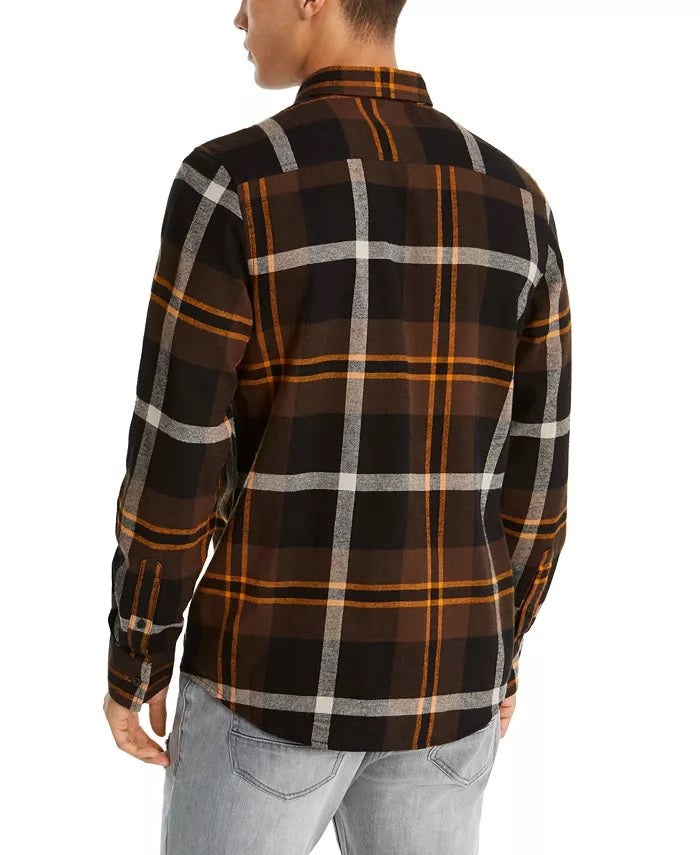 American Rag Men's Drew Plaid Flannel Shirt Black Size X-Small