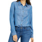 Charter Club Women's Chambray Shirt Blue Size Large