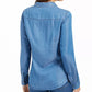Charter Club Women's Chambray Shirt Blue Size Small