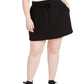 Ideology Women's Plus Size Drawstring-Waist Skort Black Size XX-Large