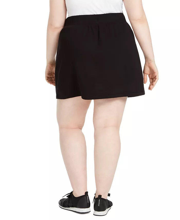 Ideology Women's Plus Size Drawstring-Waist Skort Black Size XX-Large