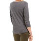 Charter Club Women's Metallic Striped Top Dark Gray Size Petite Small