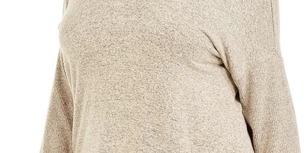 Style & Co Women's Plus Size Drop-Sleeve Marled Tunic Beige Size 3X