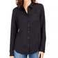 Charter Club Women's Woven Solid Tencel Shirt Black Size Extra Large