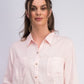Charter Club Women's Woven Solid Tencel Shirt Pink Size Medium