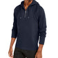 INC International Concepts Men's Pieced Quarter-Zip Hoodie Dark Blue Size XXX Large