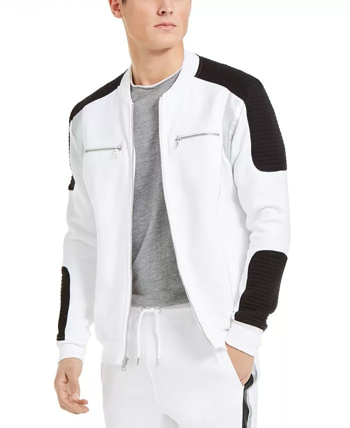 INC International Concepts Men's Portrait Track Jacket White Size Large