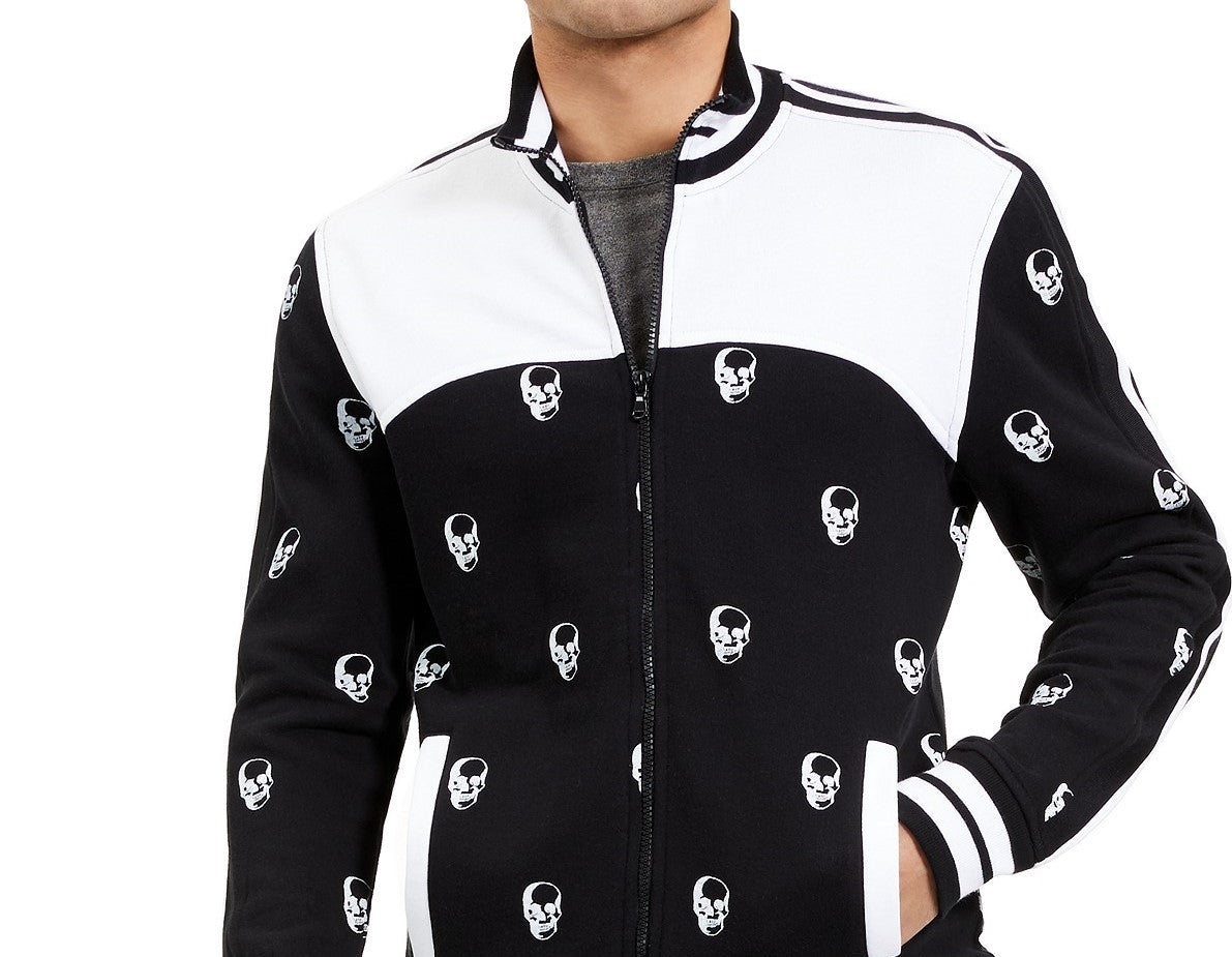 INC International Concepts Men's Skull Track Jacket Black Size Small