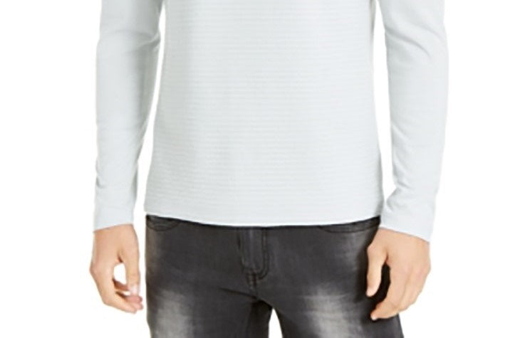 INC International Concepts Men's Pleated Textured Crew Sweatshirt Gray Size X-Small