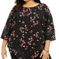 Alfani Women's Plus Size Printed Pointed-Hem Top Black Size 3X