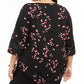 Alfani Women's Printed Pointed-Hem Top Black Size 2X