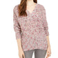 Style & Co Women's V-Neck Dolman-Sleeve Sweater Pink Small