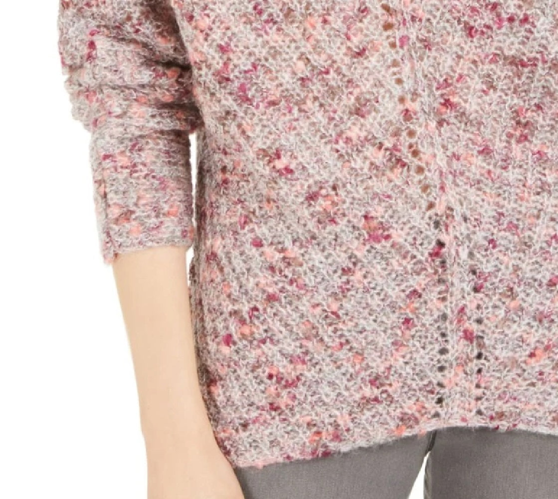 Style & Co Women's V-Neck Dolman-Sleeve Sweater Pink 2 Extra Large